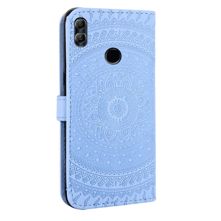 For Huawei Honor 8X Pressed Printing Pattern Horizontal Flip PU Leather Case with Holder & Card Slots & Wallet & & Lanyard