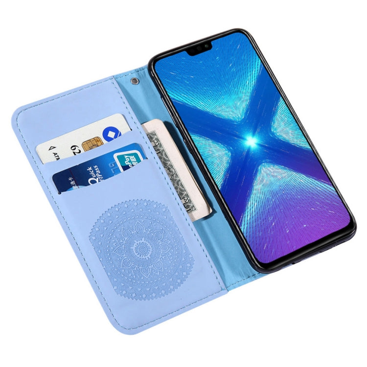 For Huawei Honor 8X Pressed Printing Pattern Horizontal Flip PU Leather Case with Holder & Card Slots & Wallet & & Lanyard