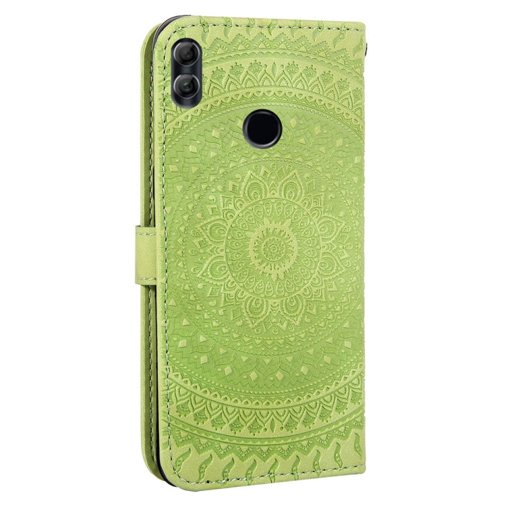 For Huawei Honor 8X Pressed Printing Pattern Horizontal Flip PU Leather Case with Holder & Card Slots & Wallet & & Lanyard