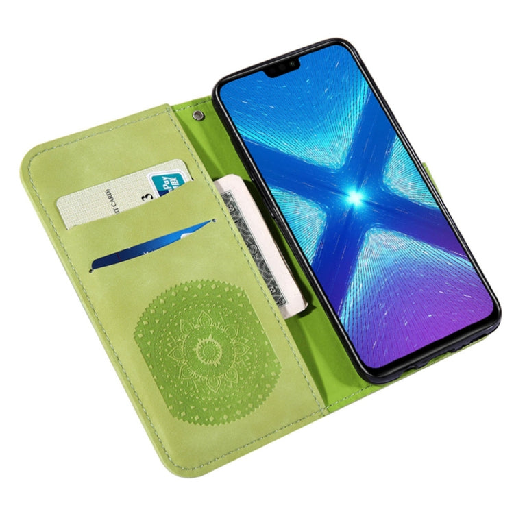 For Huawei Honor 8X Pressed Printing Pattern Horizontal Flip PU Leather Case with Holder & Card Slots & Wallet & & Lanyard