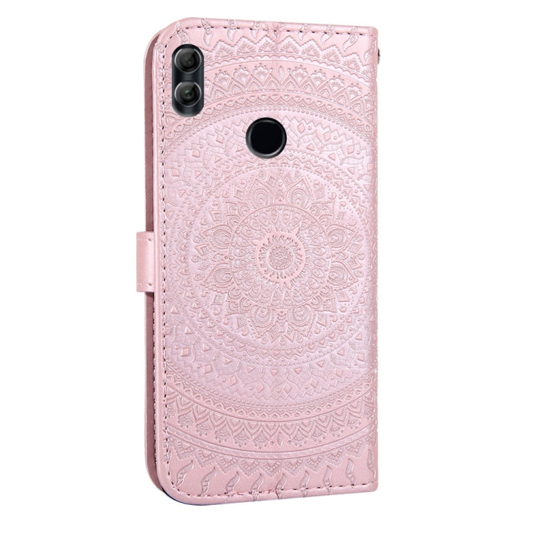 For Huawei Honor 10 Lite Pressed Printing Pattern Horizontal Flip PU Leather Case with Holder & Card Slots & Wallet & & Lanyard