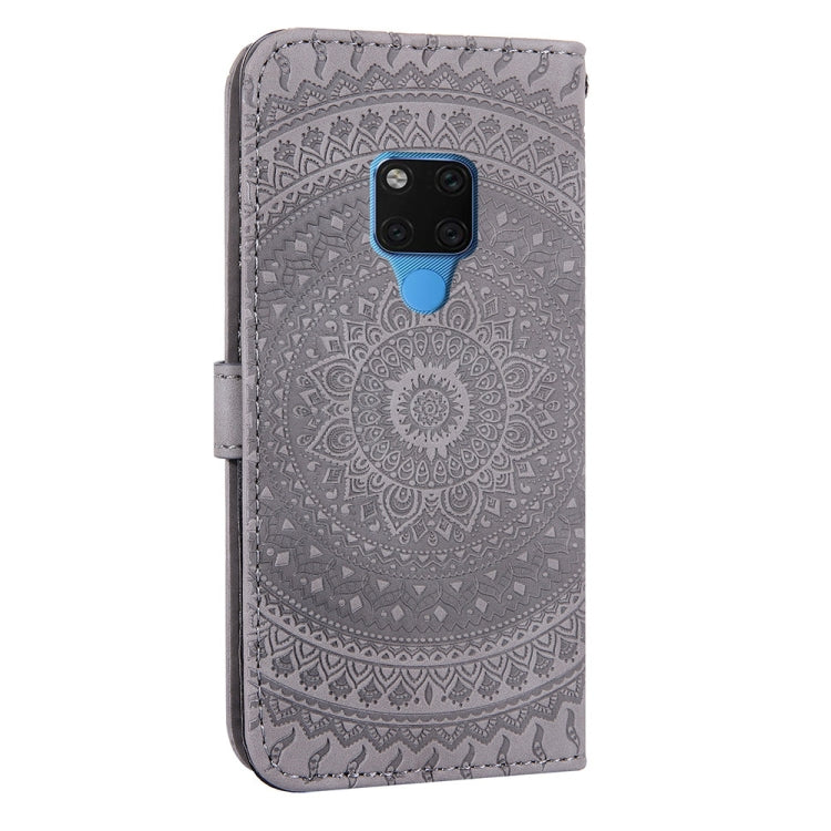 For Huawei Mate 20 Pressed Printing Pattern Horizontal Flip PU Leather Case with Holder & Card Slots & Wallet & & Lanyard