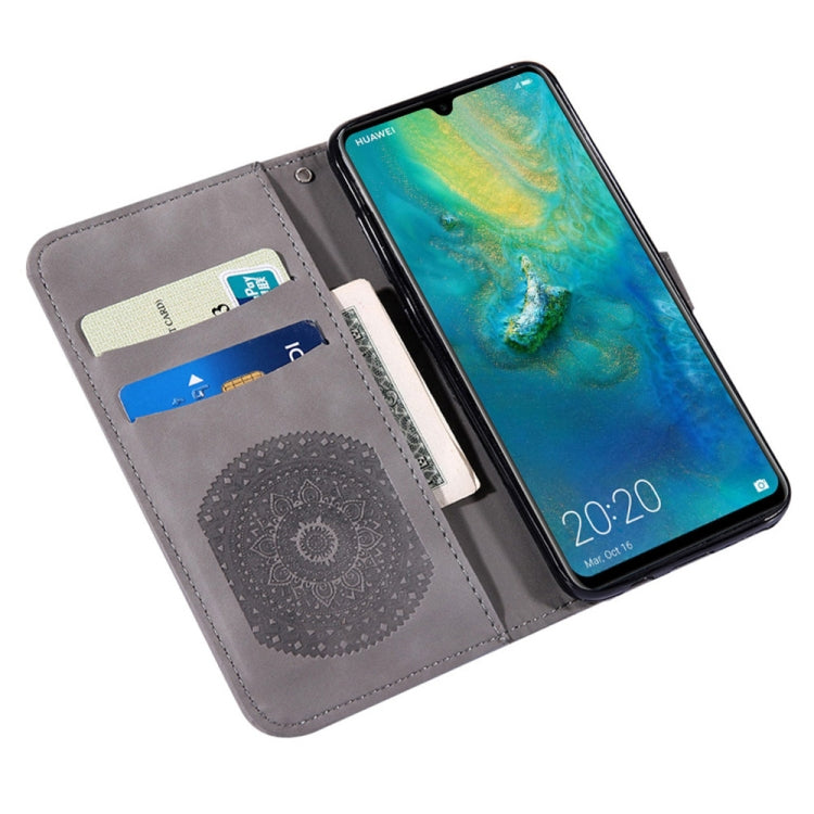 For Huawei Mate 20 Pressed Printing Pattern Horizontal Flip PU Leather Case with Holder & Card Slots & Wallet & & Lanyard