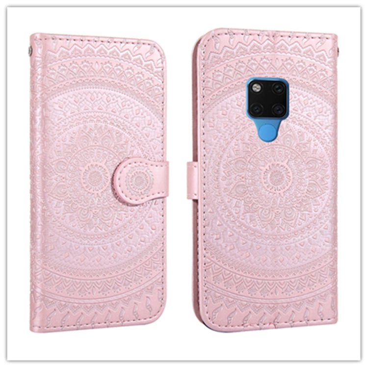 For Huawei Mate 20 Pressed Printing Pattern Horizontal Flip PU Leather Case with Holder & Card Slots & Wallet & & Lanyard