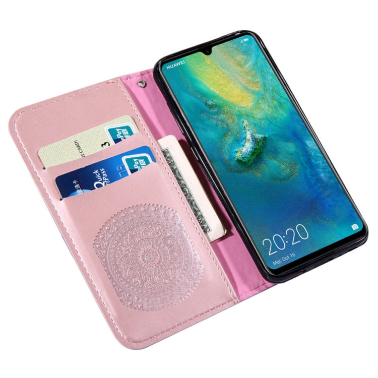 For Huawei Mate 20 Pressed Printing Pattern Horizontal Flip PU Leather Case with Holder & Card Slots & Wallet & & Lanyard