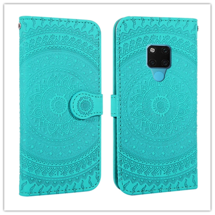 For Huawei Mate 20 Pressed Printing Pattern Horizontal Flip PU Leather Case with Holder & Card Slots & Wallet & & Lanyard