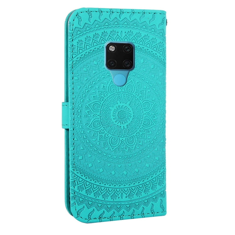 For Huawei Mate 20 Pressed Printing Pattern Horizontal Flip PU Leather Case with Holder & Card Slots & Wallet & & Lanyard