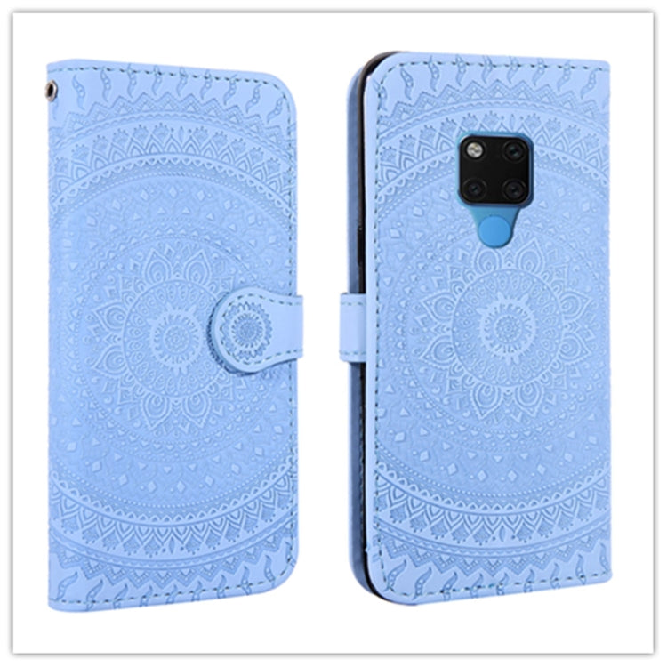 For Huawei Mate 20 Pressed Printing Pattern Horizontal Flip PU Leather Case with Holder & Card Slots & Wallet & & Lanyard