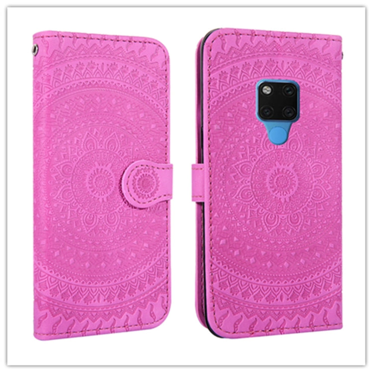 For Huawei Mate 20 Pressed Printing Pattern Horizontal Flip PU Leather Case with Holder & Card Slots & Wallet & & Lanyard