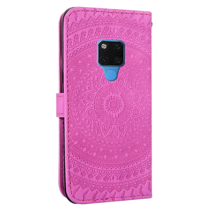 For Huawei Mate 20 Pressed Printing Pattern Horizontal Flip PU Leather Case with Holder & Card Slots & Wallet & & Lanyard