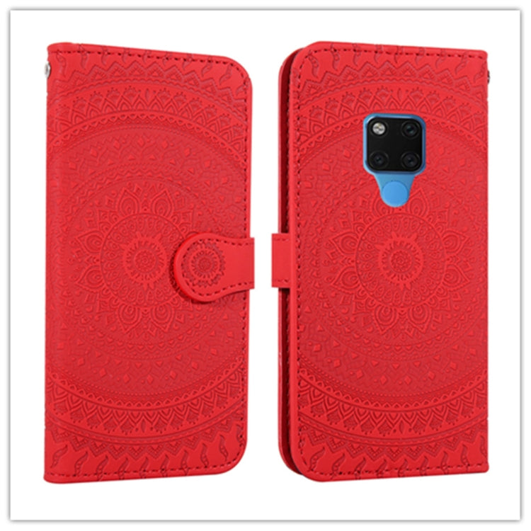 For Huawei Mate 20 Pressed Printing Pattern Horizontal Flip PU Leather Case with Holder & Card Slots & Wallet & & Lanyard