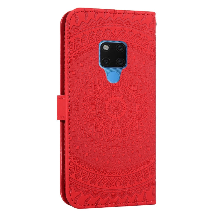 For Huawei Mate 20 Pressed Printing Pattern Horizontal Flip PU Leather Case with Holder & Card Slots & Wallet & & Lanyard