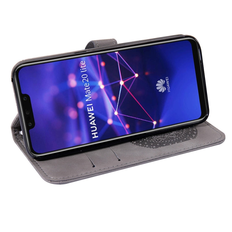 For Huawei Mate 20 Lite Pressed Printing Pattern Horizontal Flip PU Leather Case with Holder & Card Slots & Wallet & & Lanyard