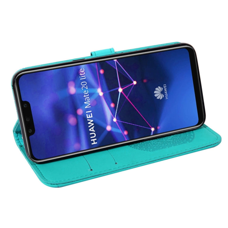 For Huawei Mate 20 Lite Pressed Printing Pattern Horizontal Flip PU Leather Case with Holder & Card Slots & Wallet & & Lanyard