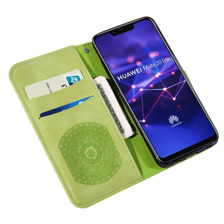 For Huawei Mate 20 Lite Pressed Printing Pattern Horizontal Flip PU Leather Case with Holder & Card Slots & Wallet & & Lanyard