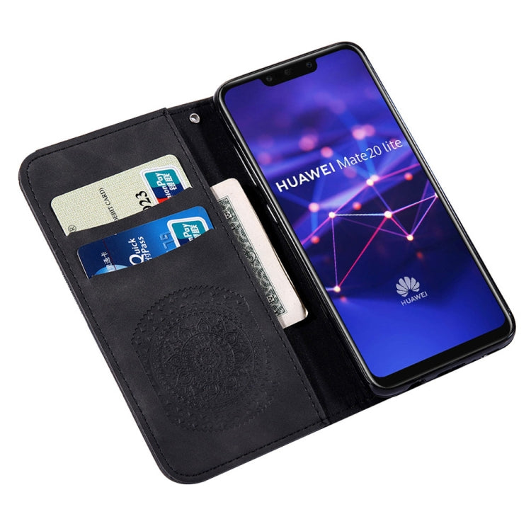 For Huawei Mate 20 Lite Pressed Printing Pattern Horizontal Flip PU Leather Case with Holder & Card Slots & Wallet & & Lanyard