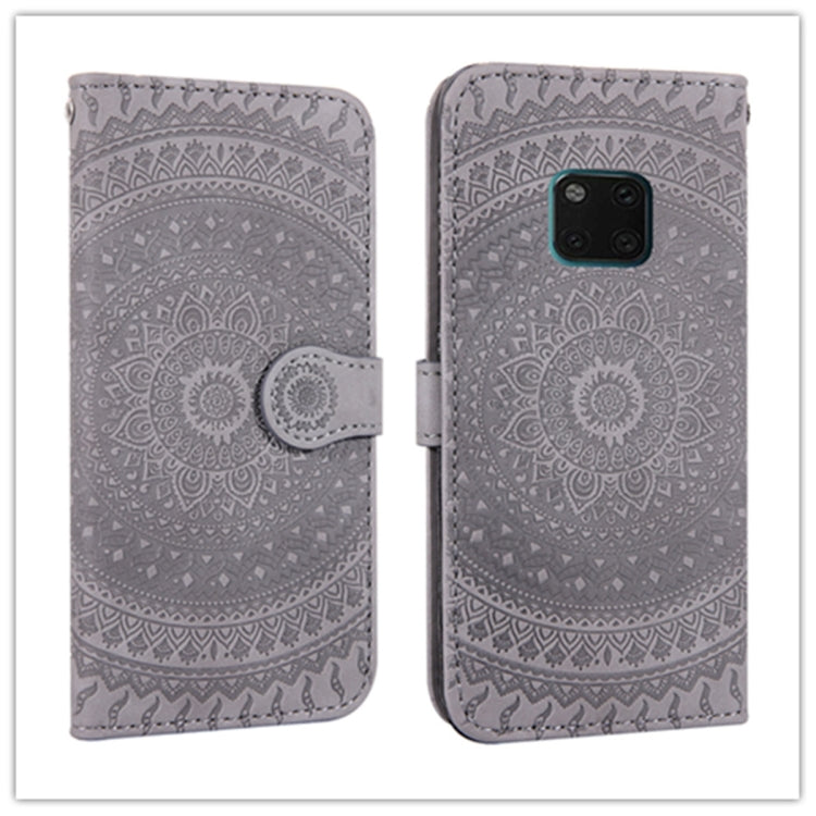 For Huawei Mate 20 Pro Pressed Printing Pattern Horizontal Flip PU Leather Case with Holder & Card Slots & Wallet & & Lanyard