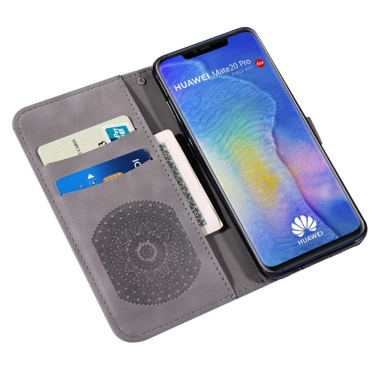 For Huawei Mate 20 Pro Pressed Printing Pattern Horizontal Flip PU Leather Case with Holder & Card Slots & Wallet & & Lanyard