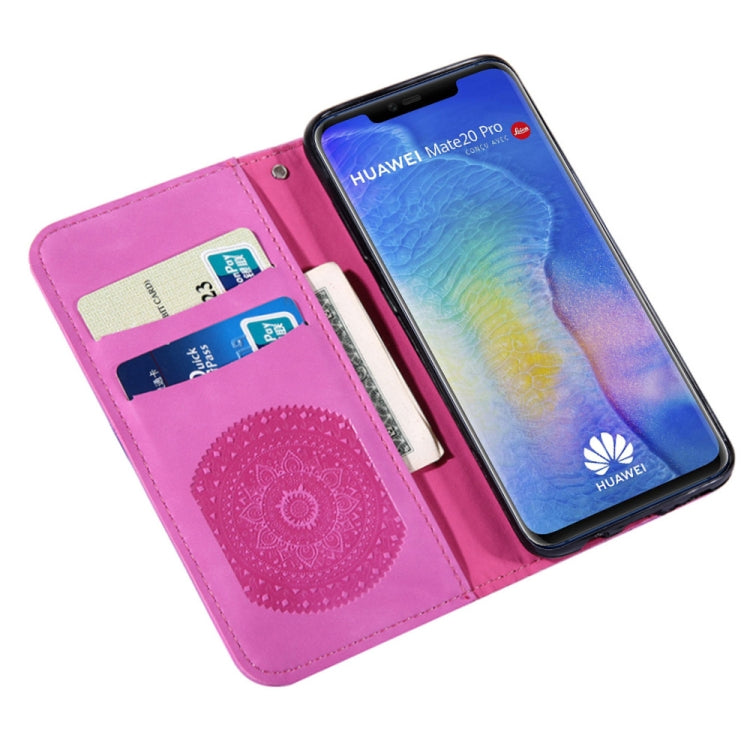 For Huawei Mate 20 Pro Pressed Printing Pattern Horizontal Flip PU Leather Case with Holder & Card Slots & Wallet & & Lanyard