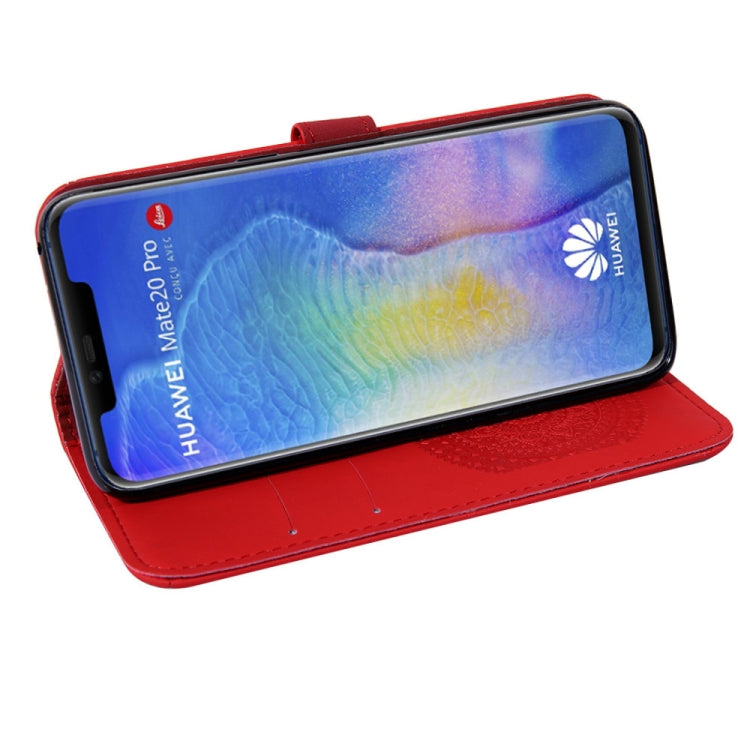 For Huawei Mate 20 Pro Pressed Printing Pattern Horizontal Flip PU Leather Case with Holder & Card Slots & Wallet & & Lanyard