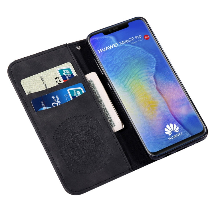 For Huawei Mate 20 Pro Pressed Printing Pattern Horizontal Flip PU Leather Case with Holder & Card Slots & Wallet & & Lanyard