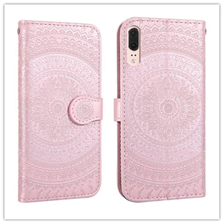 For Huawei P20 Pressed Printing Pattern Horizontal Flip PU Leather Case with Holder & Card Slots & Wallet & & Lanyard