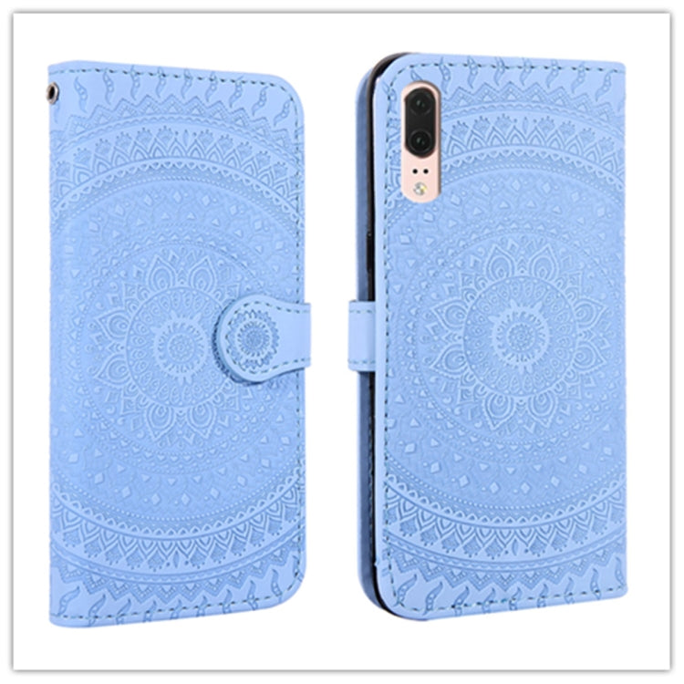 For Huawei P20 Pressed Printing Pattern Horizontal Flip PU Leather Case with Holder & Card Slots & Wallet & & Lanyard