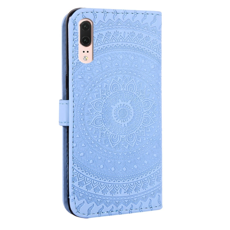 For Huawei P20 Pressed Printing Pattern Horizontal Flip PU Leather Case with Holder & Card Slots & Wallet & & Lanyard