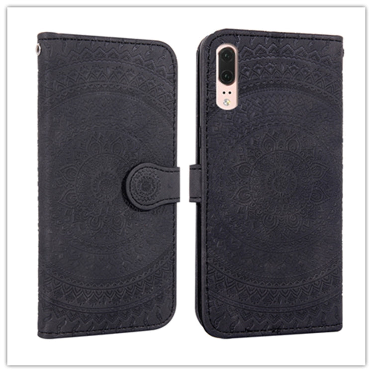 For Huawei P20 Pressed Printing Pattern Horizontal Flip PU Leather Case with Holder & Card Slots & Wallet & & Lanyard