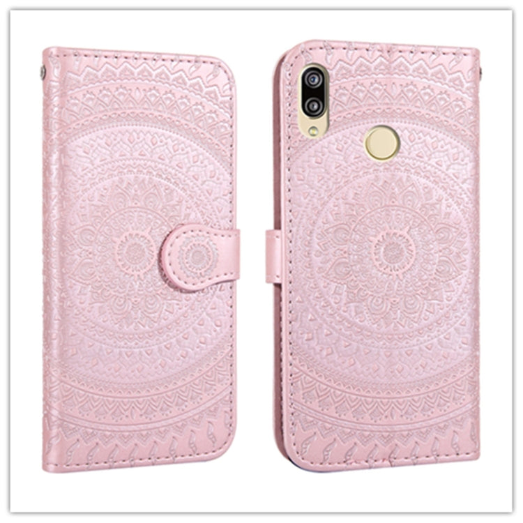 For Huawei P20 Lite Pressed Printing Pattern Horizontal Flip PU Leather Case with Holder & Card Slots & Wallet & & Lanyard