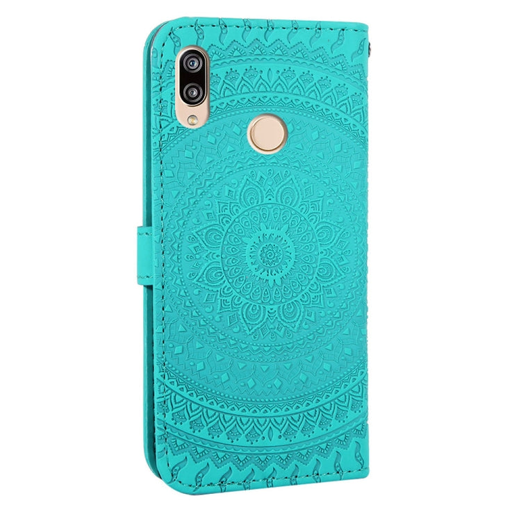 For Huawei P20 Lite Pressed Printing Pattern Horizontal Flip PU Leather Case with Holder & Card Slots & Wallet & & Lanyard