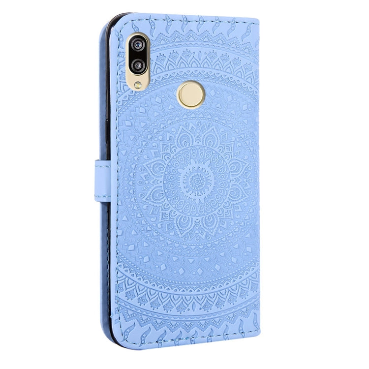 For Huawei P20 Lite Pressed Printing Pattern Horizontal Flip PU Leather Case with Holder & Card Slots & Wallet & & Lanyard