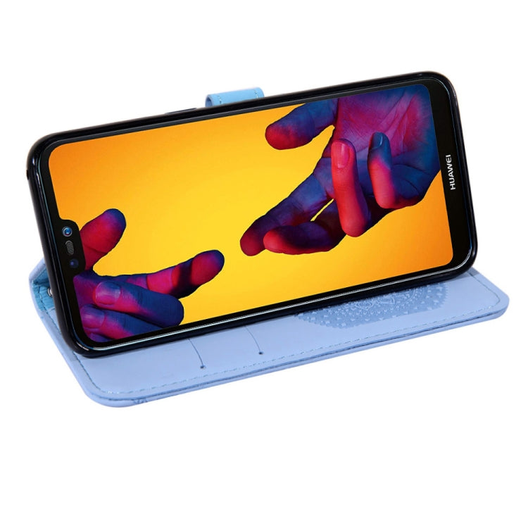 For Huawei P20 Lite Pressed Printing Pattern Horizontal Flip PU Leather Case with Holder & Card Slots & Wallet & & Lanyard