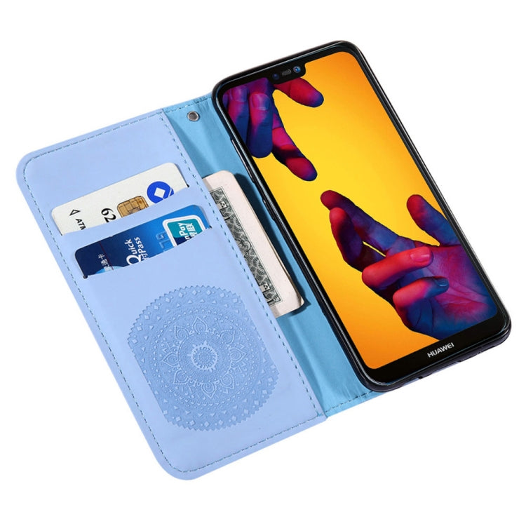 For Huawei P20 Lite Pressed Printing Pattern Horizontal Flip PU Leather Case with Holder & Card Slots & Wallet & & Lanyard