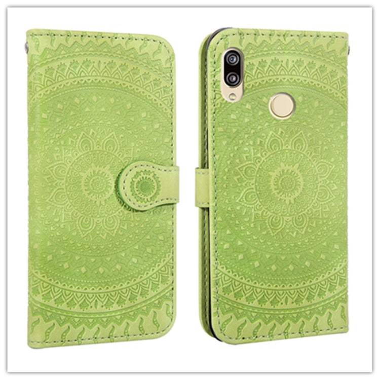 For Huawei P20 Lite Pressed Printing Pattern Horizontal Flip PU Leather Case with Holder & Card Slots & Wallet & & Lanyard