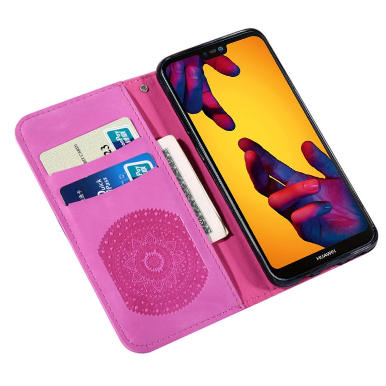 For Huawei P20 Lite Pressed Printing Pattern Horizontal Flip PU Leather Case with Holder & Card Slots & Wallet & & Lanyard