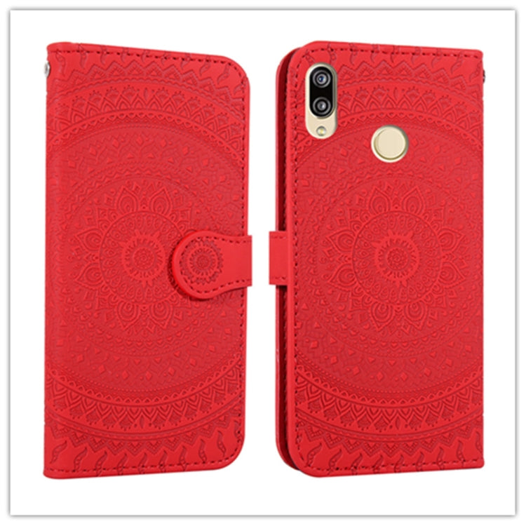 For Huawei P20 Lite Pressed Printing Pattern Horizontal Flip PU Leather Case with Holder & Card Slots & Wallet & & Lanyard