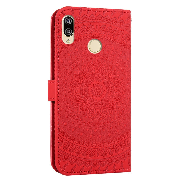 For Huawei P20 Lite Pressed Printing Pattern Horizontal Flip PU Leather Case with Holder & Card Slots & Wallet & & Lanyard