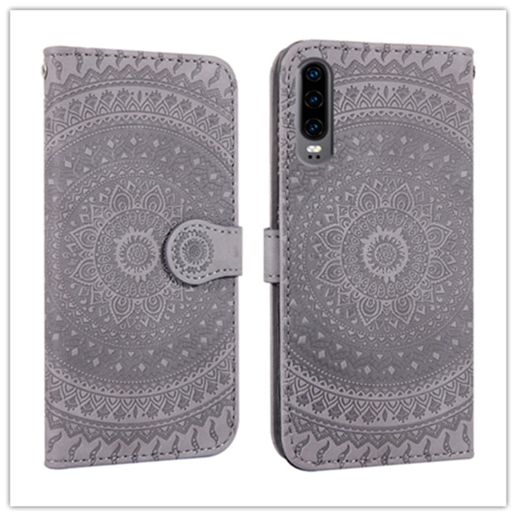 For Huawei P30 Pressed Printing Pattern Horizontal Flip PU Leather Case with Holder & Card Slots & Wallet & & Lanyard
