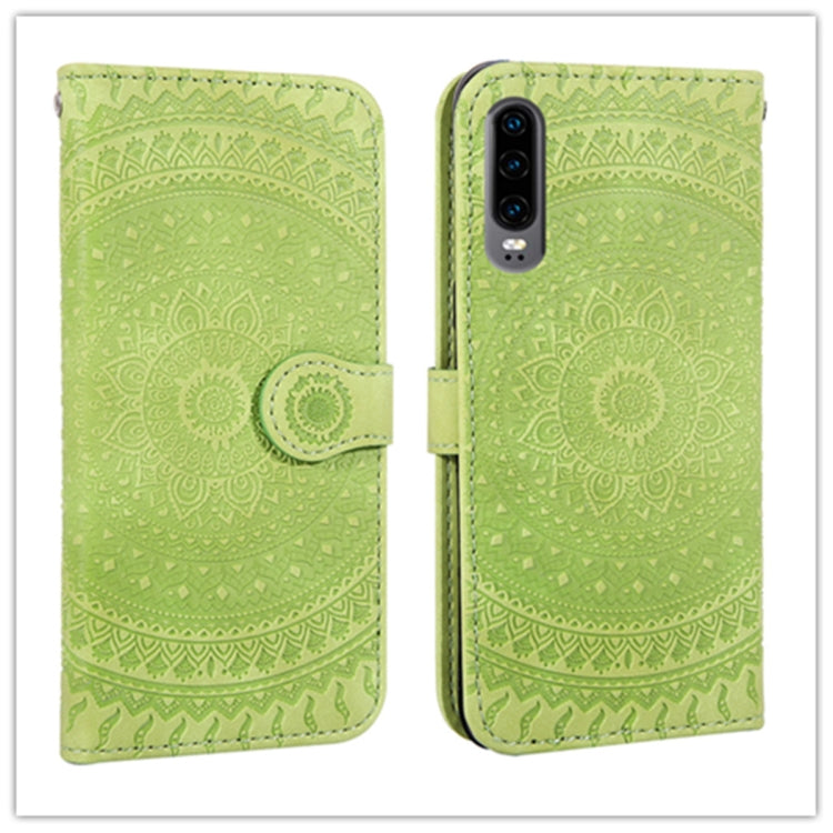 For Huawei P30 Pressed Printing Pattern Horizontal Flip PU Leather Case with Holder & Card Slots & Wallet & & Lanyard