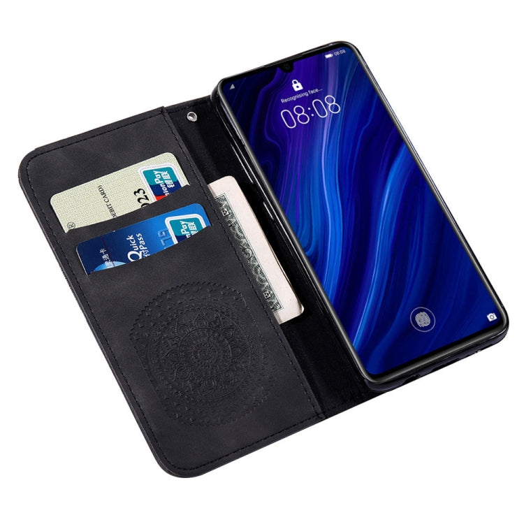 For Huawei P30 Pressed Printing Pattern Horizontal Flip PU Leather Case with Holder & Card Slots & Wallet & & Lanyard