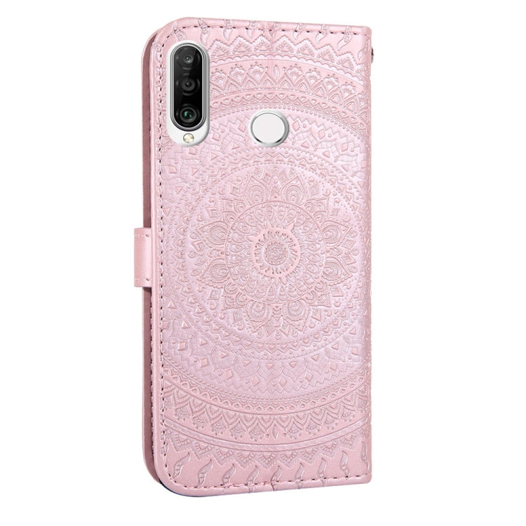 For Huawei P30 Lite Pressed Printing Pattern Horizontal Flip PU Leather Case with Holder & Card Slots & Wallet & & Lanyard
