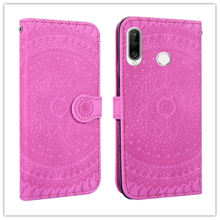 For Huawei P30 Lite Pressed Printing Pattern Horizontal Flip PU Leather Case with Holder & Card Slots & Wallet & & Lanyard