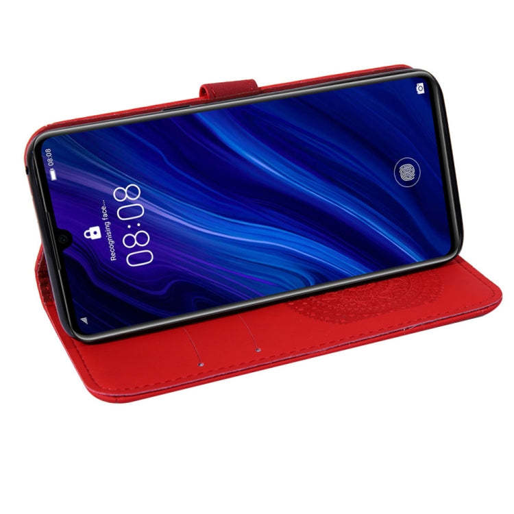 For Huawei P30 Lite Pressed Printing Pattern Horizontal Flip PU Leather Case with Holder & Card Slots & Wallet & & Lanyard