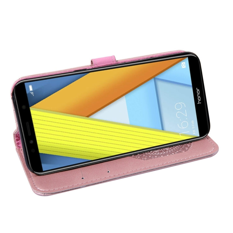 For Huawei Y6 2018 Pressed Printing Pattern Horizontal Flip PU Leather Case with Holder & Card Slots & Wallet & & Lanyard