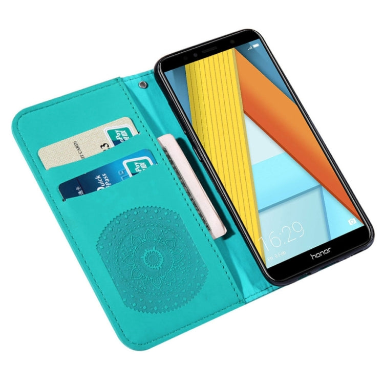 For Huawei Y6 2018 Pressed Printing Pattern Horizontal Flip PU Leather Case with Holder & Card Slots & Wallet & & Lanyard