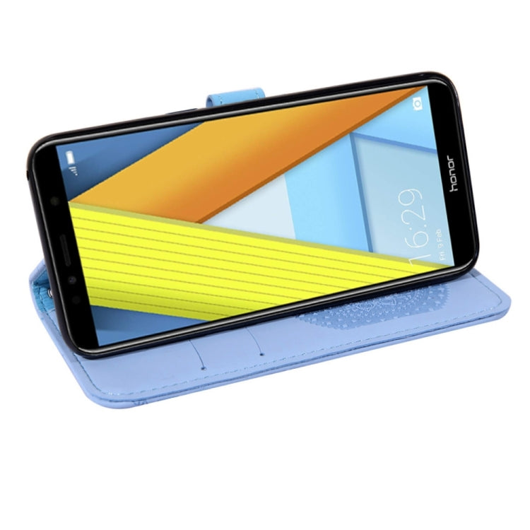 For Huawei Y6 2018 Pressed Printing Pattern Horizontal Flip PU Leather Case with Holder & Card Slots & Wallet & & Lanyard