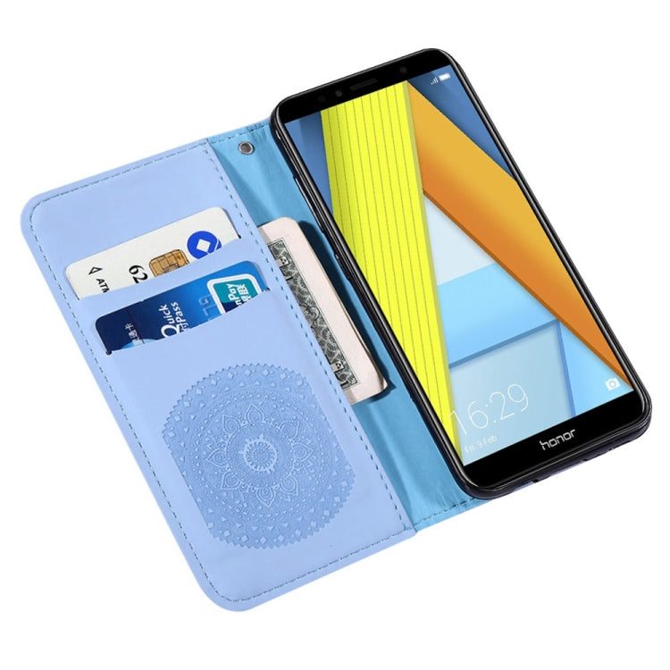 For Huawei Y6 2018 Pressed Printing Pattern Horizontal Flip PU Leather Case with Holder & Card Slots & Wallet & & Lanyard