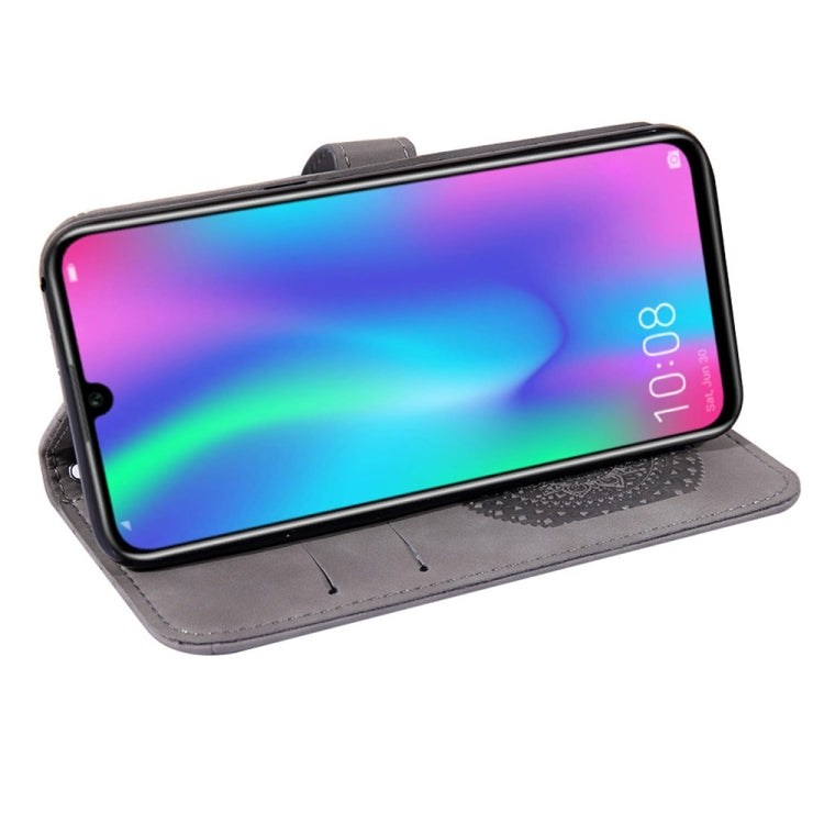 For Huawei Y6 2019 Pressed Printing Pattern Horizontal Flip PU Leather Case with Holder & Card Slots & Wallet & & Lanyard