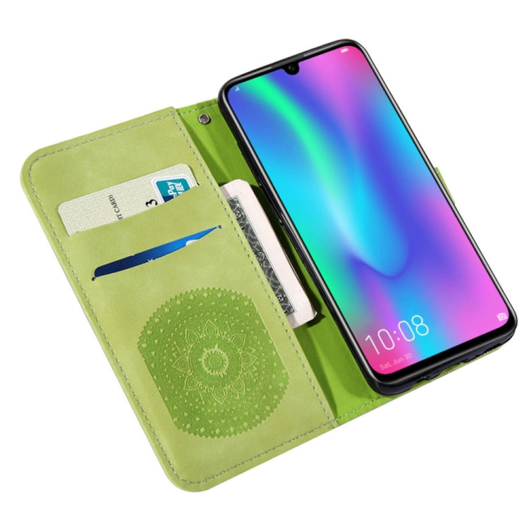 For Huawei Y6 2019 Pressed Printing Pattern Horizontal Flip PU Leather Case with Holder & Card Slots & Wallet & & Lanyard